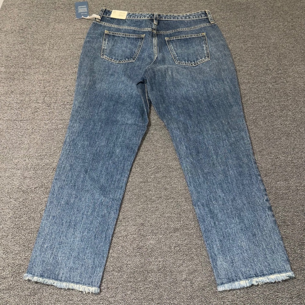 Universal Thread Womens High-Rise Straight Jeans Blue 10/30R Raw Hem 100% Cotton - Picture 2 of 10